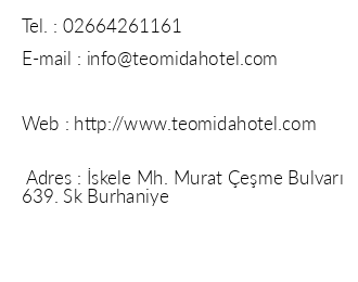 Teomida Hotel iletiim bilgileri